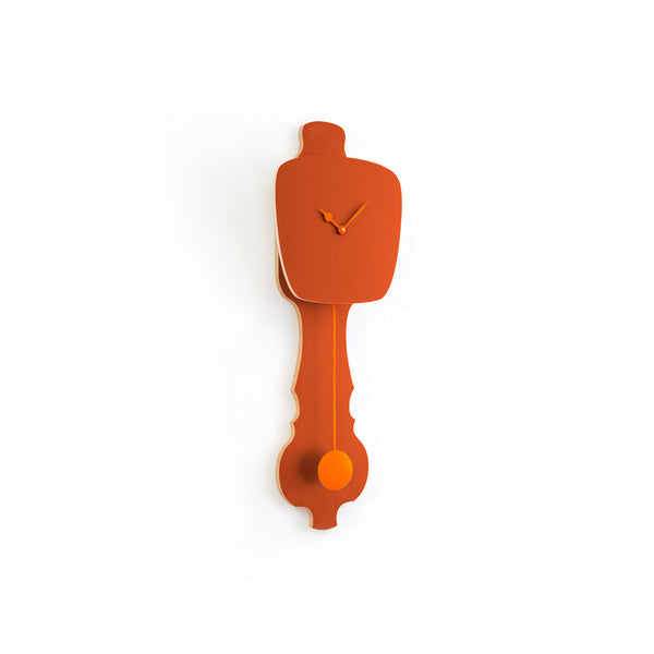 Wall Clock Rust Red