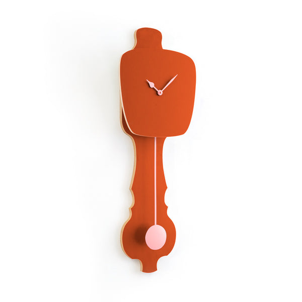 Wall Clock Rust Red