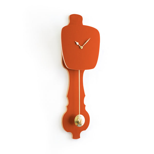 Wall Clock Rust Red