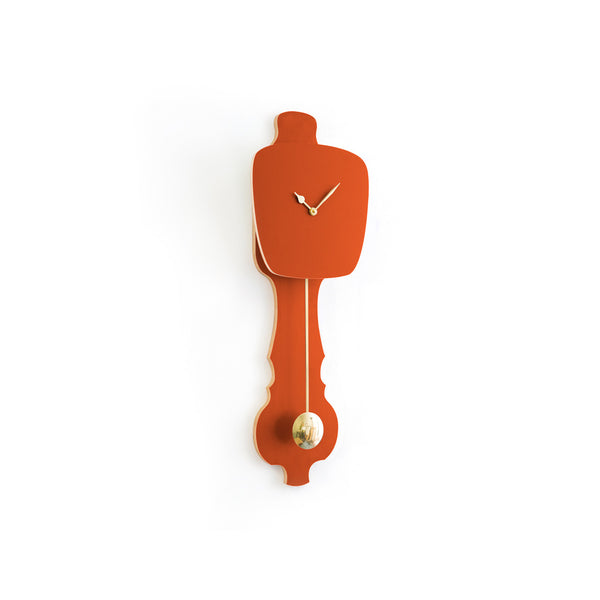 Wall Clock Rust Red