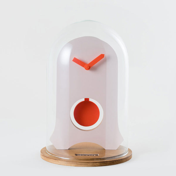 KLOQ-Glazen-design-stolp-klok-Perzik-Neon
