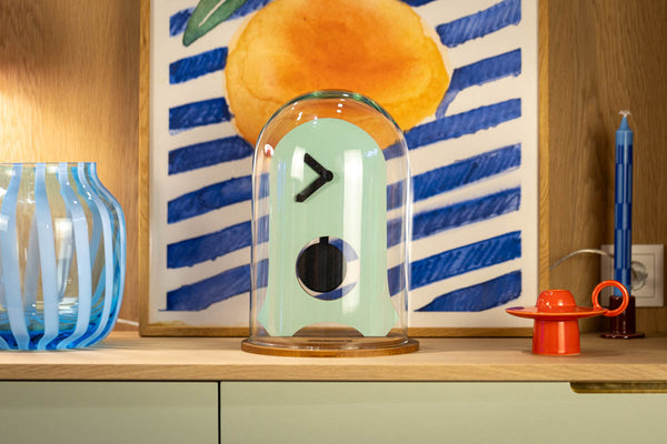 KLOQ Glass design dome clock - Pistache Green