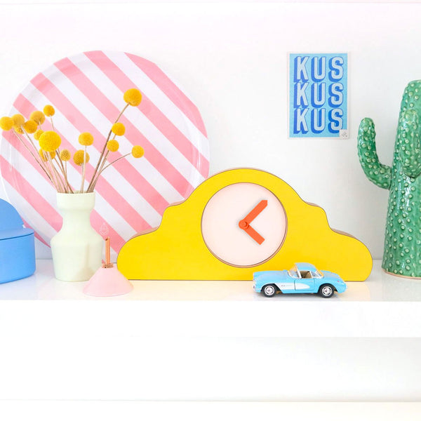 design mantel clock yellow