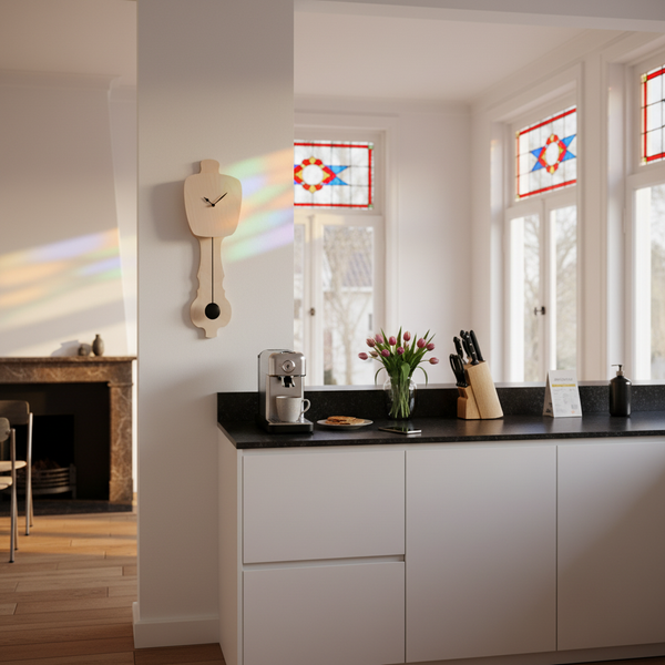 KLOQ berken houten design klok