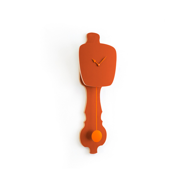 Wall Clock Rust Red