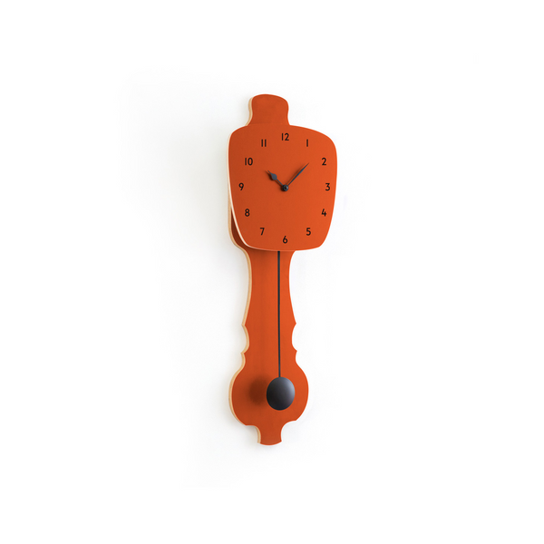 Wall Clock Rust Red