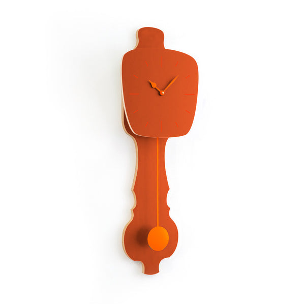 Wall Clock Rust Red