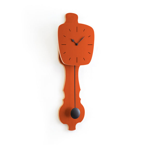 Wall Clock Rust Red